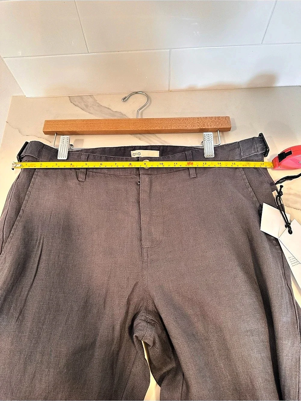 NWT Onia Linen Tapered Pleated Trouser
